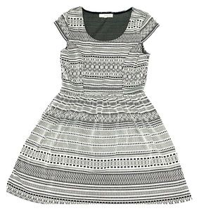 Black and white dress with cap sleeves